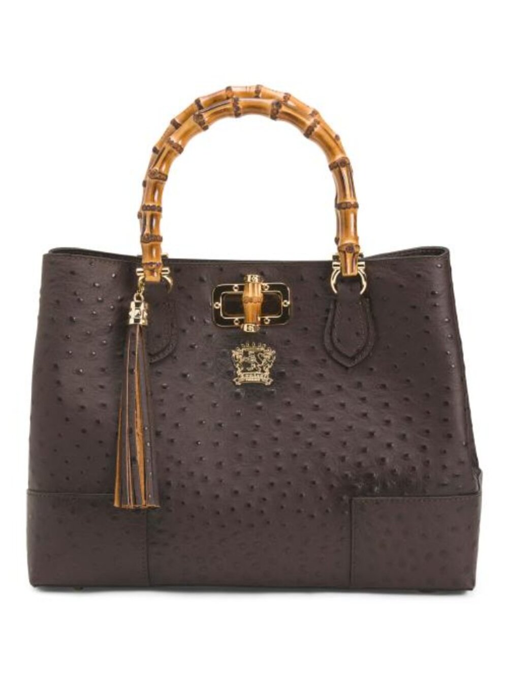 PRATESI Made In Italy Leather Triple Compartment Satchel